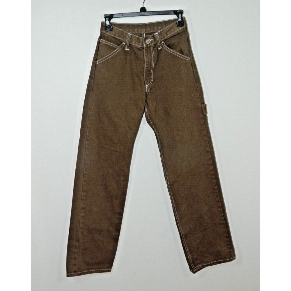 J. Galt Brandy Melville Jeans Pants Small Brown High Rise Wide Leg Carpenter